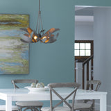 Hubbardton Forge 2012 Dark Smoke Clear Glass with Frosted Diffuser (YE) Multi Corona Pendant
