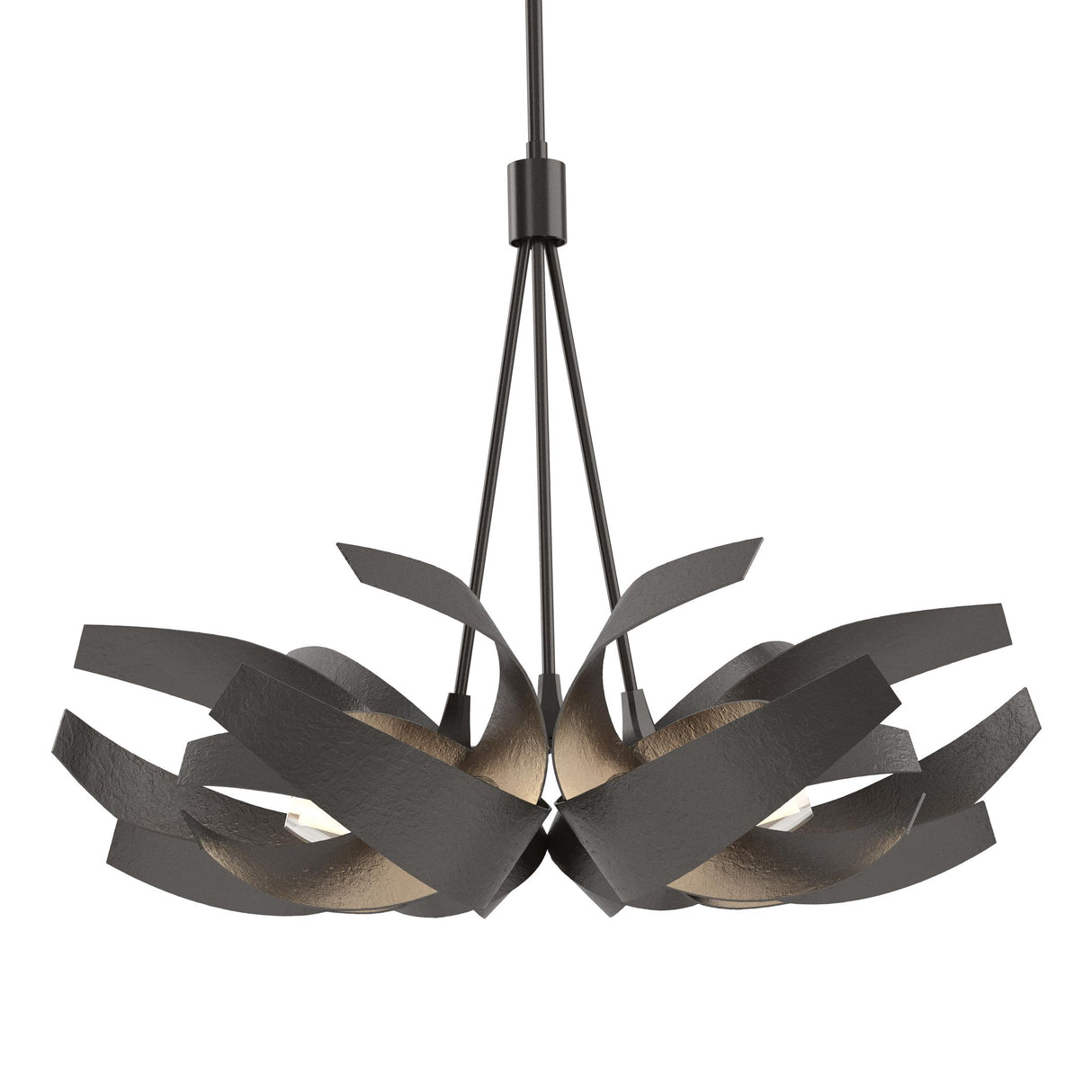 Hubbardton Forge 2012 Oil Rubbed Bronze Clear Glass with Frosted Diffuser (YE) Multi Corona Pendant