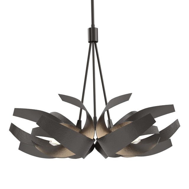 Hubbardton Forge 2012 Oil Rubbed Bronze Clear Glass with Frosted Diffuser (YE) Multi Corona Pendant