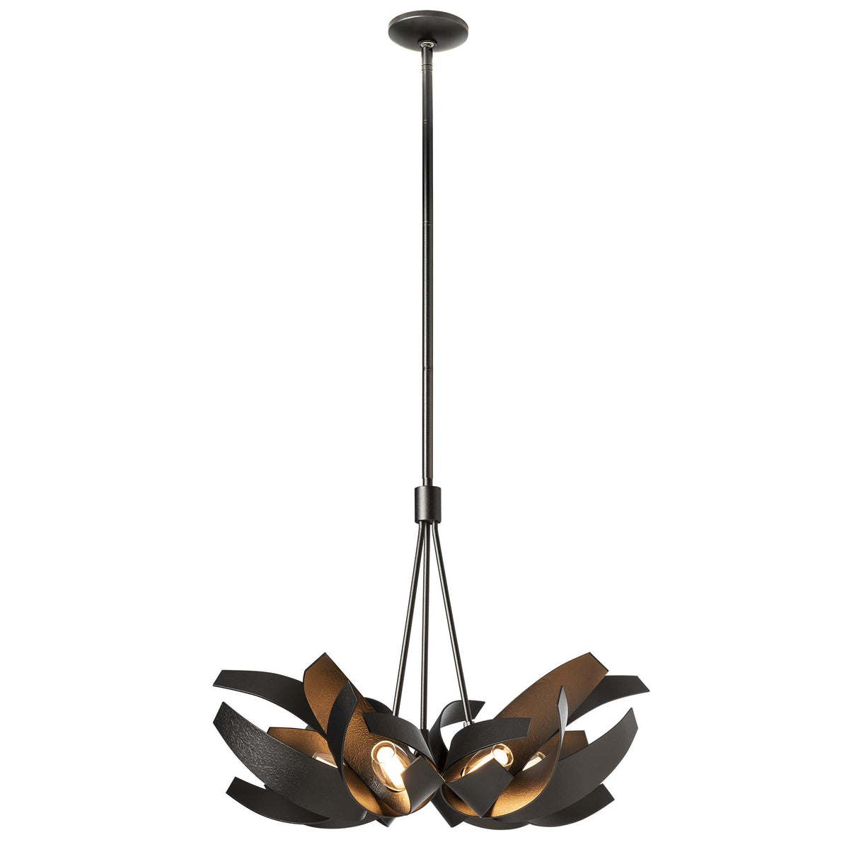Hubbardton Forge 2012 Oil Rubbed Bronze Clear Glass with Frosted Diffuser (YE) Multi Corona Pendant