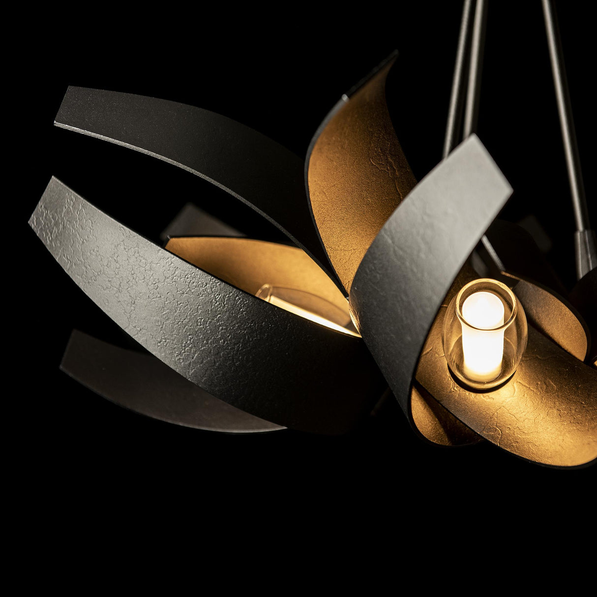Hubbardton Forge 2012 Oil Rubbed Bronze Clear Glass with Frosted Diffuser (YE) Multi Corona Pendant