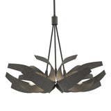 Hubbardton Forge 2012 Natural Iron Clear Glass with Frosted Diffuser (YE) Multi Corona Pendant