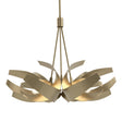 Hubbardton Forge 2012 Soft Gold Clear Glass with Frosted Diffuser (YE) Multi Corona Pendant