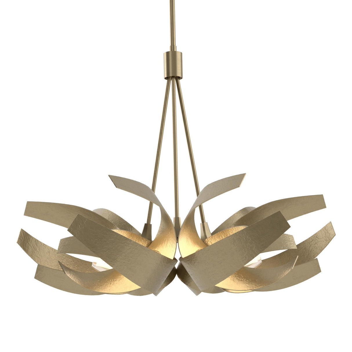 Hubbardton Forge 2012 Soft Gold Clear Glass with Frosted Diffuser (YE) Multi Corona Pendant