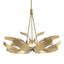 Hubbardton Forge 2012 Modern Brass Clear Glass with Frosted Diffuser (YE) Multi Corona Pendant