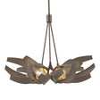 Hubbardton Forge 2020 Bronze Brass Clear Glass with Frosted Diffuser (YE) Multi Corona Brass Accent Pendant