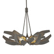 Hubbardton Forge 2020 Dark Smoke Brass Clear Glass with Frosted Diffuser (YE) Multi Corona Brass Accent Pendant