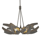 Hubbardton Forge 2020 Dark Smoke Brass Clear Glass with Frosted Diffuser (YE) Multi Corona Brass Accent Pendant