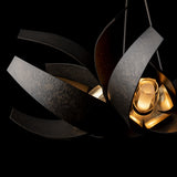 Hubbardton Forge 2020 Dark Smoke Brass Clear Glass with Frosted Diffuser (YE) Multi Corona Brass Accent Pendant