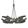 Hubbardton Forge 2020 Black Brass Clear Glass with Frosted Diffuser (YE) Multi Corona Brass Accent Pendant
