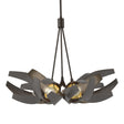 Hubbardton Forge 2020 Oil Rubbed Bronze Brass Clear Glass with Frosted Diffuser (YE) Multi Corona Brass Accent Pendant