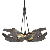Hubbardton Forge 2020 Oil Rubbed Bronze Brass Clear Glass with Frosted Diffuser (YE) Multi Corona Brass Accent Pendant