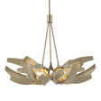 Hubbardton Forge 2020 Soft Gold Brass Clear Glass with Frosted Diffuser (YE) Multi Corona Brass Accent Pendant