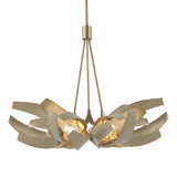 Hubbardton Forge 2020 Soft Gold Brass Clear Glass with Frosted Diffuser (YE) Multi Corona Brass Accent Pendant