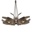 Hubbardton Forge 2014 Bronze Clear Glass with Frosted Diffuser (YE) Multi Corona Large Pendant