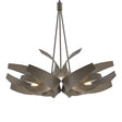 Hubbardton Forge 2014 Dark Smoke Clear Glass with Frosted Diffuser (YE) Multi Corona Large Pendant