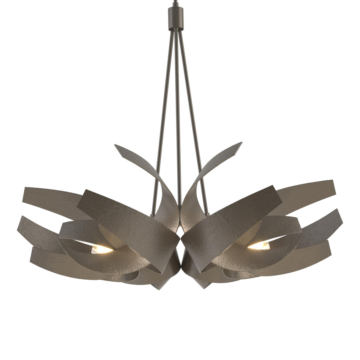 Hubbardton Forge 2014 Dark Smoke Clear Glass with Frosted Diffuser (YE) Multi Corona Large Pendant