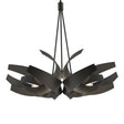 Hubbardton Forge 2014 Black Clear Glass with Frosted Diffuser (YE) Multi Corona Large Pendant