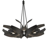 Hubbardton Forge 2014 Black Clear Glass with Frosted Diffuser (YE) Multi Corona Large Pendant