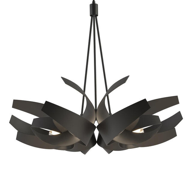 Hubbardton Forge 2014 Black Clear Glass with Frosted Diffuser (YE) Multi Corona Large Pendant