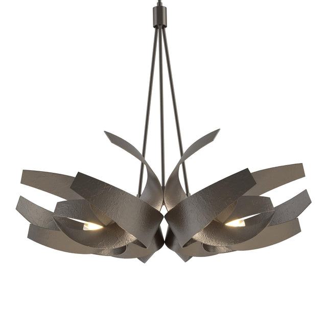 Hubbardton Forge 2014 Oil Rubbed Bronze Clear Glass with Frosted Diffuser (YE) Multi Corona Large Pendant