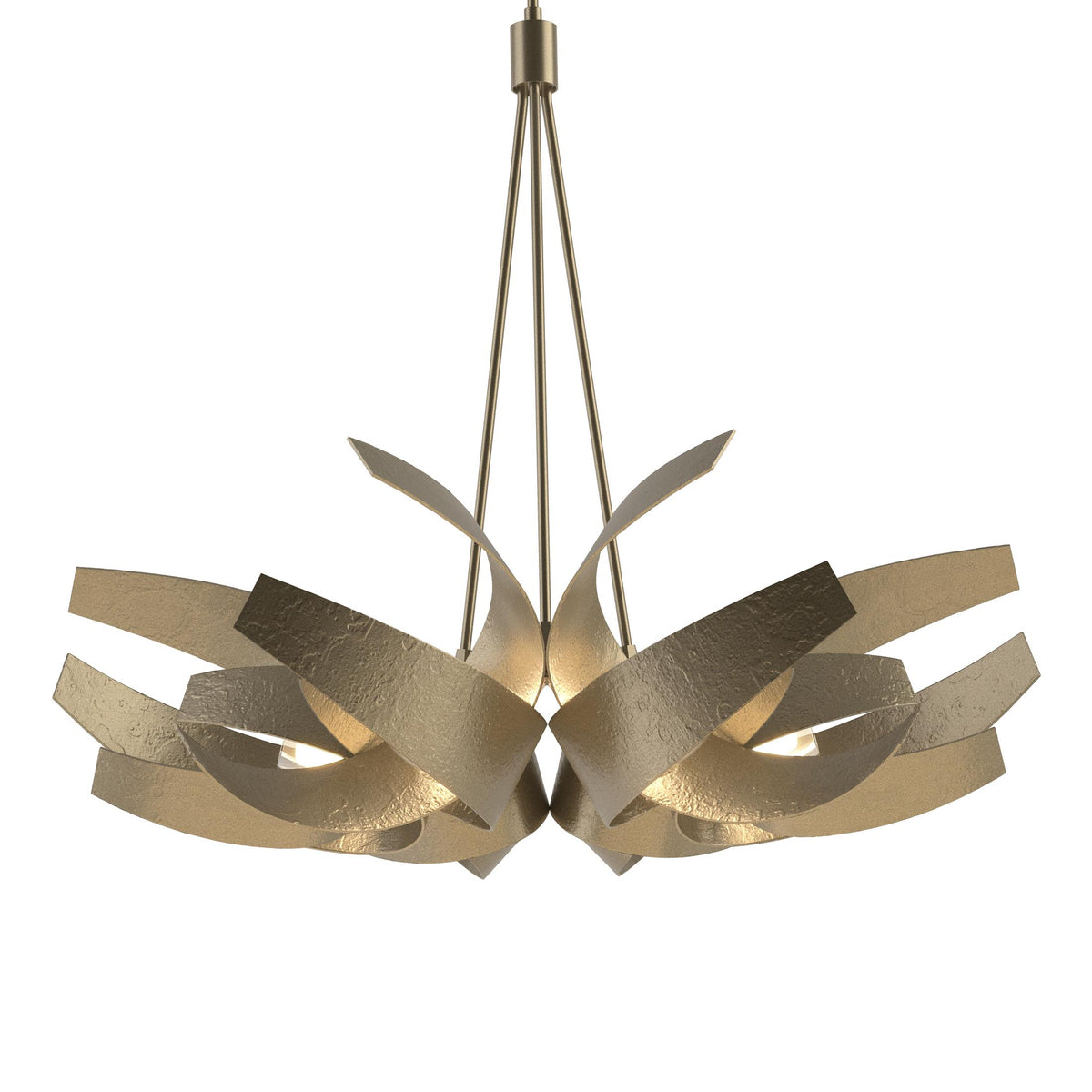 Hubbardton Forge 2014 Soft Gold Clear Glass with Frosted Diffuser (YE) Multi Corona Large Pendant