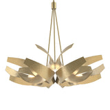 Hubbardton Forge 2014 Modern Brass Clear Glass with Frosted Diffuser (YE) Multi Corona Large Pendant