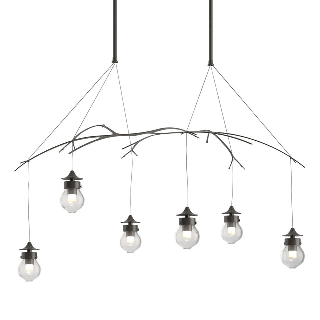 Hubbardton Forge 2018 Dark Smoke Clear Glass (ZM) Long Kiwi Pendant