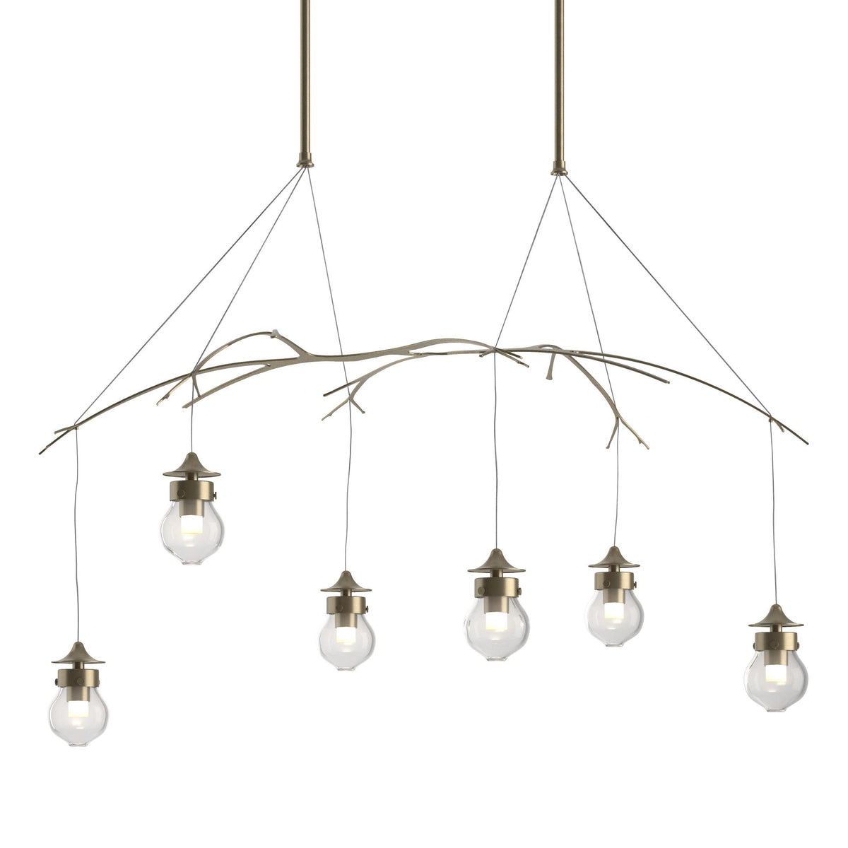 Hubbardton Forge 2018 Soft Gold Clear Glass (ZM) Long Kiwi Pendant