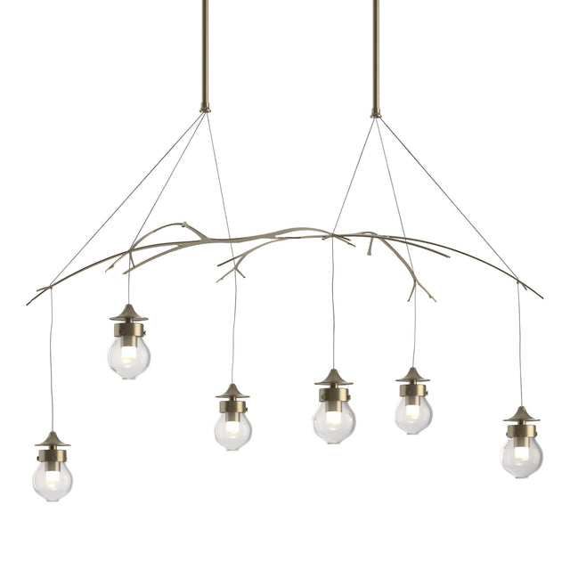 Hubbardton Forge 2018 Soft Gold Clear Glass (ZM) Long Kiwi Pendant