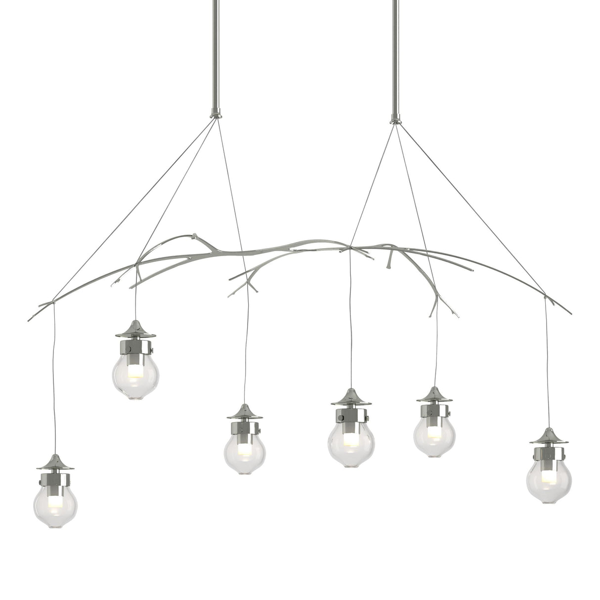 Hubbardton Forge 2018 Sterling Clear Glass (ZM) Long Kiwi Pendant