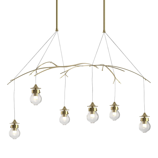 Hubbardton Forge 2018 Modern Brass Clear Glass (ZM) Long Kiwi Pendant
