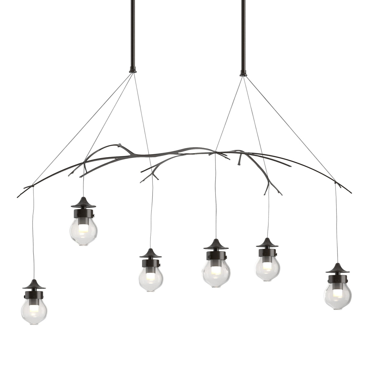 Hubbardton Forge 2018 Oil Rubbed Bronze Clear Glass (ZM) Short Kiwi Pendant