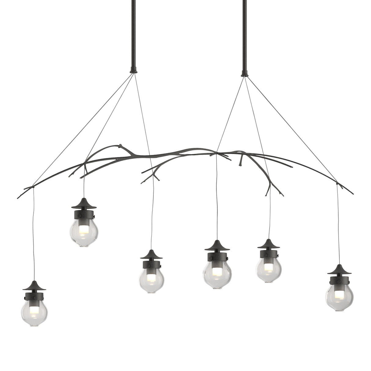 Hubbardton Forge 2018 Natural Iron Clear Glass (ZM) Short Kiwi Pendant