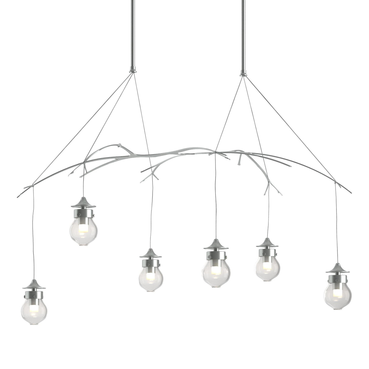 Hubbardton Forge 2018 Vintage Platinum Clear Glass (ZM) Short Kiwi Pendant