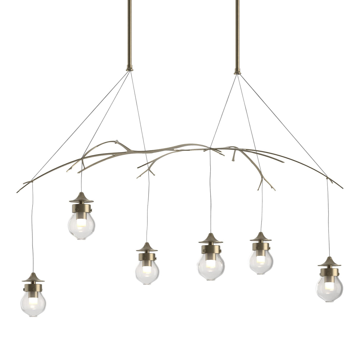 Hubbardton Forge 2018 Soft Gold Clear Glass (ZM) Short Kiwi Pendant