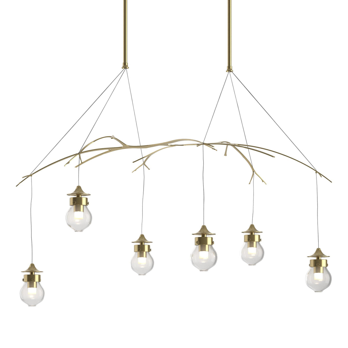 Hubbardton Forge 2018 Modern Brass Clear Glass (ZM) Short Kiwi Pendant