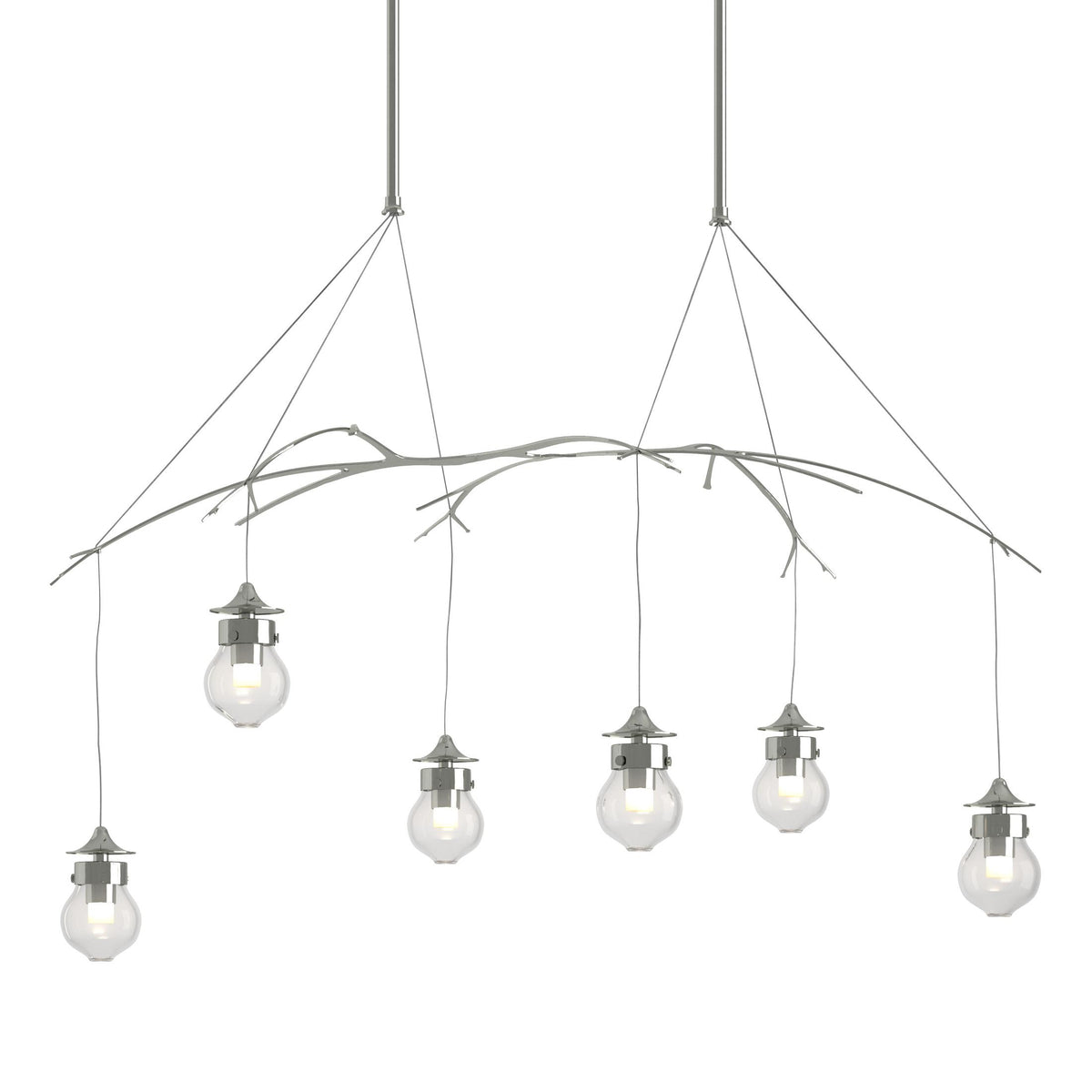 Hubbardton Forge 2018 Sterling Clear Glass (ZM) Standard Kiwi Pendant