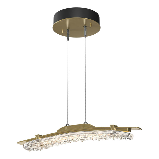Hubbardton Forge 2023 Modern Brass Clear Glass (ZM) Standard Glissade LED Pendant