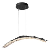 Hubbardton Forge 2023 Black Clear Glass (ZM) Standard Glissade Large LED Pendant