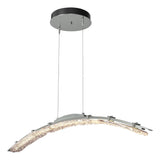 Hubbardton Forge 2023 Vintage Platinum Clear Glass (ZM) Standard Glissade Large LED Pendant