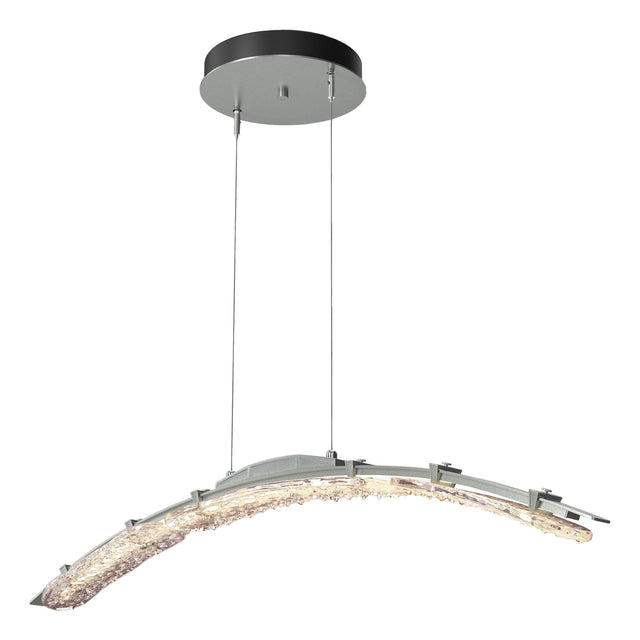 Hubbardton Forge 2023 Vintage Platinum Clear Glass (ZM) Standard Glissade Large LED Pendant