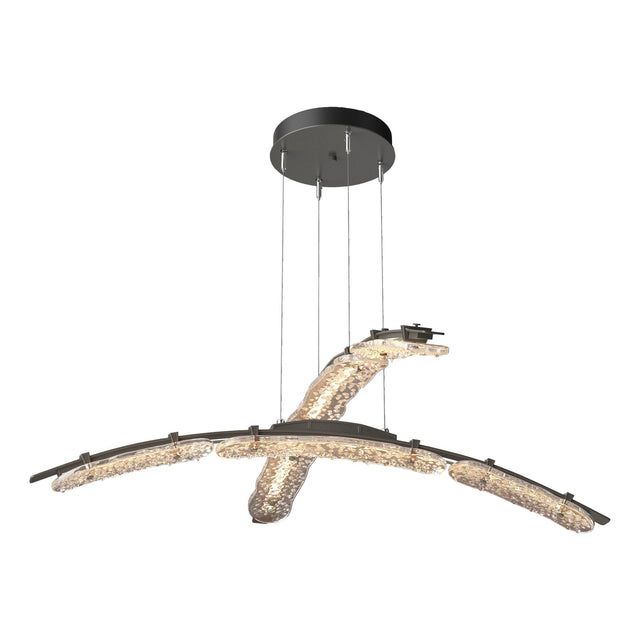 Hubbardton Forge 2023 Dark Smoke Clear Glass (ZM) Standard Glissade Double Large LED Pendant