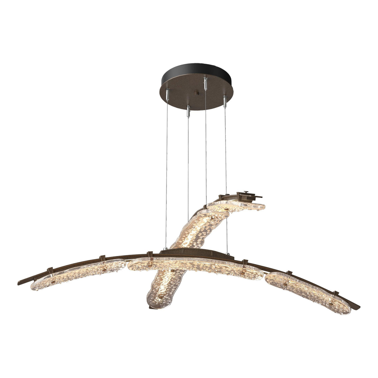 Hubbardton Forge 2023 Bronze Clear Glass (ZM) Standard Glissade Double Large LED Pendant