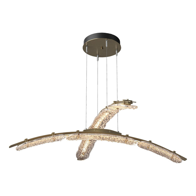 Hubbardton Forge 2023 Soft Gold Clear Glass (ZM) Standard Glissade Double Large LED Pendant
