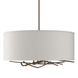 Hubbardton Forge 2012 Bronze Flax Shade (SE) Multi Brindille Drum Shade Pendant