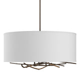 Hubbardton Forge 2012 Bronze Natural Anna Shade (SF) Multi Brindille Drum Shade Pendant
