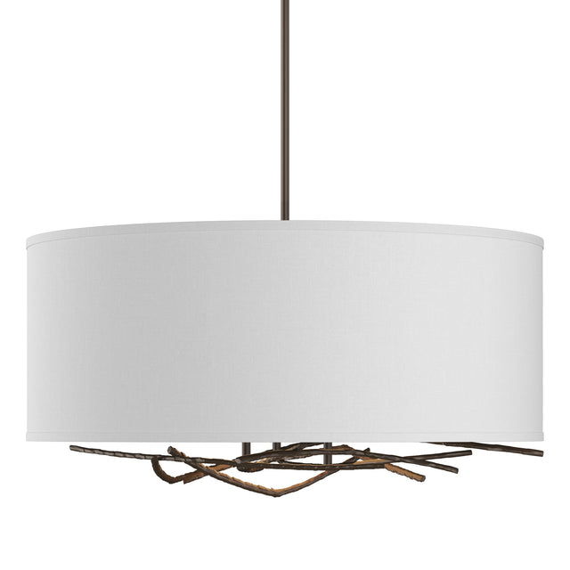 Hubbardton Forge 2012 Bronze Natural Anna Shade (SF) Multi Brindille Drum Shade Pendant