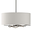 Hubbardton Forge 2012 Dark Smoke Flax Shade (SE) Multi Brindille Drum Shade Pendant