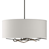Hubbardton Forge 2012 Dark Smoke Flax Shade (SE) Multi Brindille Drum Shade Pendant